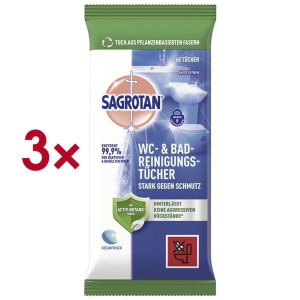 Sagrotan 3x WC- & Bad Reinigungstücher