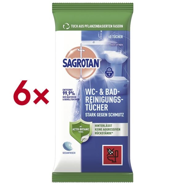 Sagrotan 6x WC- & Bad Reinigungstücher