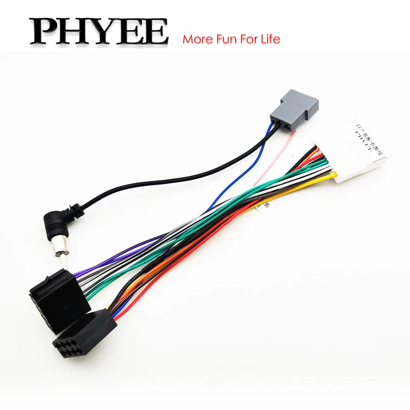 Auto Radio Kabelbaum 20P Kopf Einheit ISO Stecker Antenne Stecker Kabel Adapter für Nissan Qashqai J10 Versa Cube Sentra x-trail Image