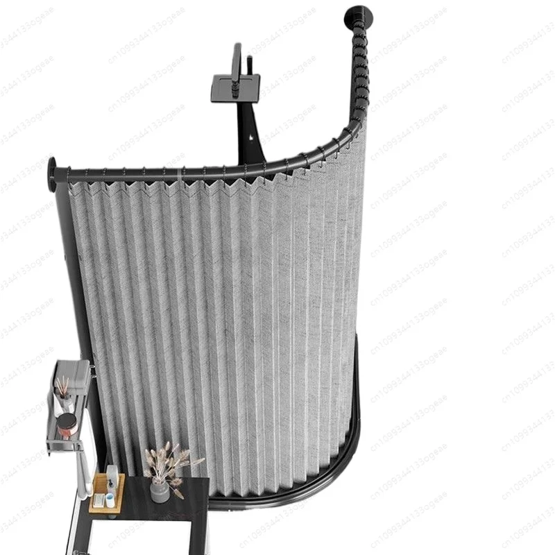 Klappbarer Duschvorhang, magnetisches Saugset, nicht stanzendes Badezimmer-Plane, Toilette, gebogene Dusche, Nass- und Trockentrennwand