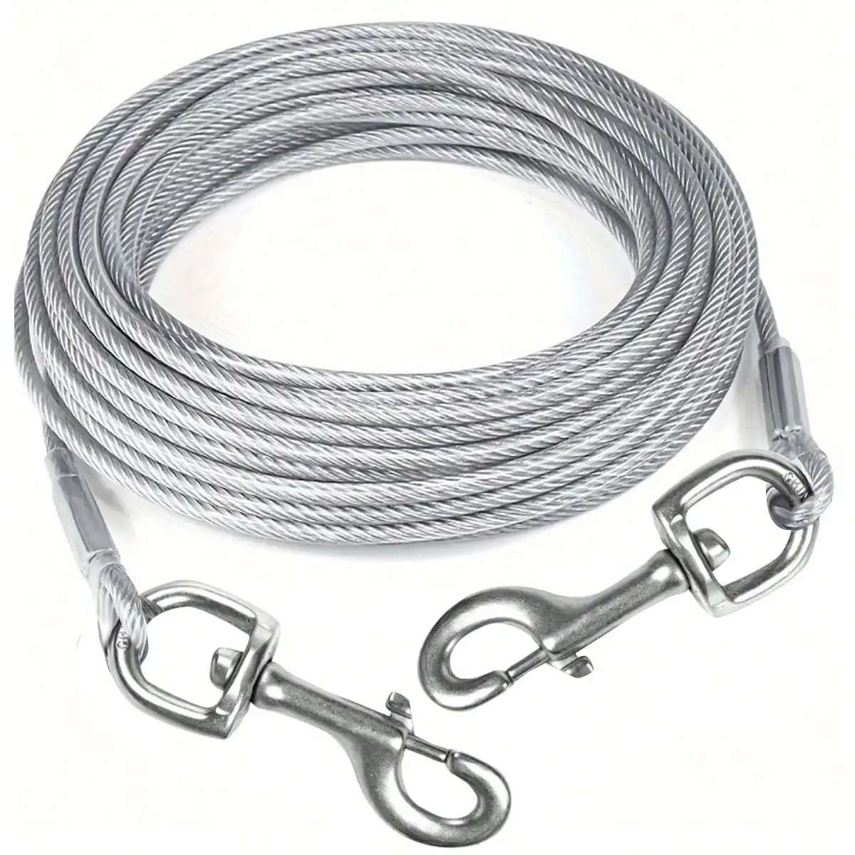 1 Stück, 3 m/5 m/118 Zoll/196 Zoll, Stahldraht, Haustierseil, Anti-Biss-Kabel zum Binden, Outdoor-Hundeleine, große Hundeleine