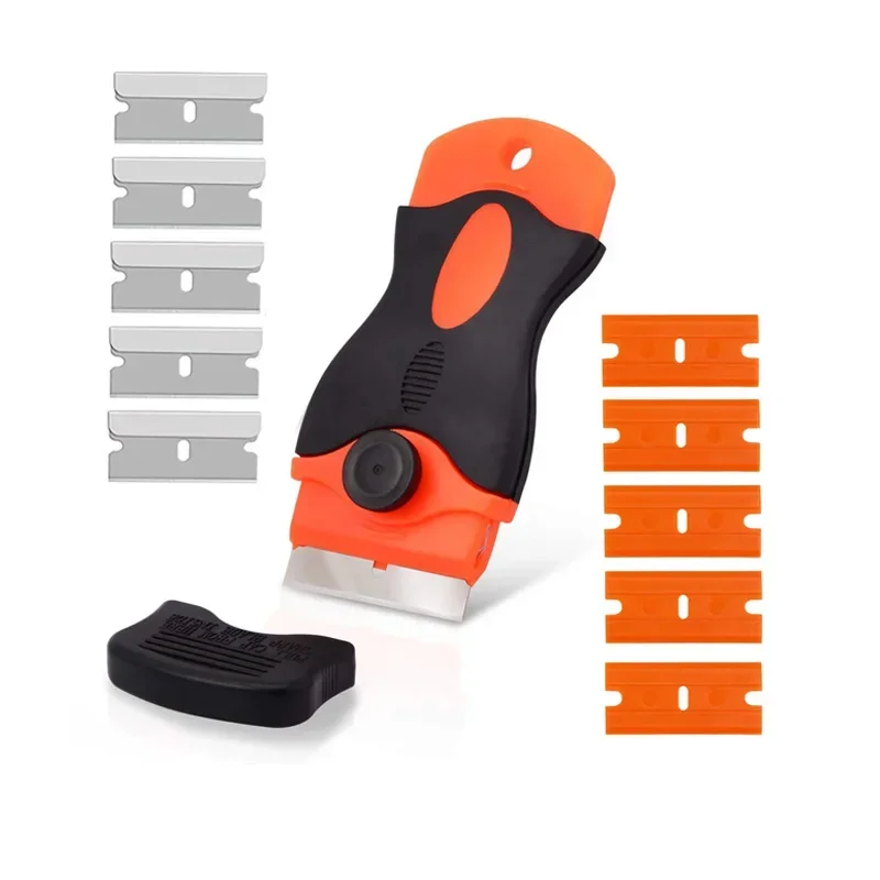 Schaber für Autoglas mit Klingen, Fensterglas-Klebeaufkleber-Entferner, Rasierklingen-Schaber zum Reinigen von Keramik-Kochfeld-Auto-Rakelwerkzeug Image