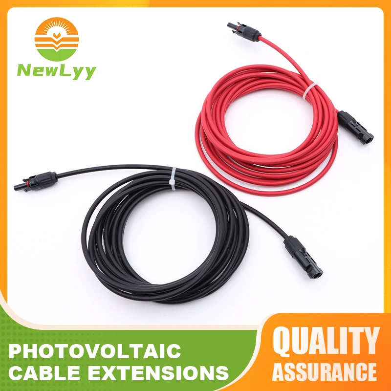  Solarpanel-Verlängerungskabel, doppelte Enden, PV-Draht, 4 mm2, 6 mm2, 1000 V/1500 V DC-Stecker, 1 bis 10 Meter für Photovoltaikanlage Image