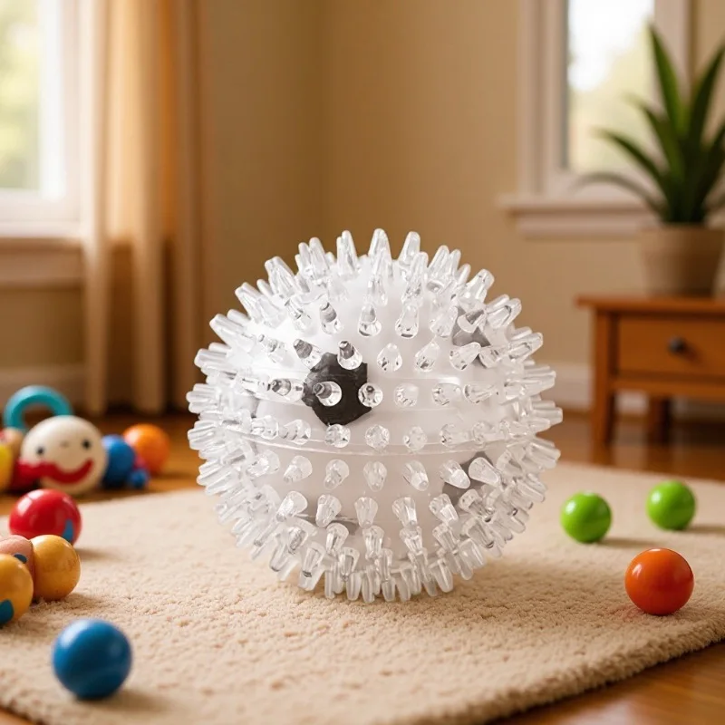 Stacheliger Hundespielzeugball, selbstspielend, Langeweile, Linderung von Backenzähnen, Reinigung, interaktives Kauspielzeug für Hundeübungen Image