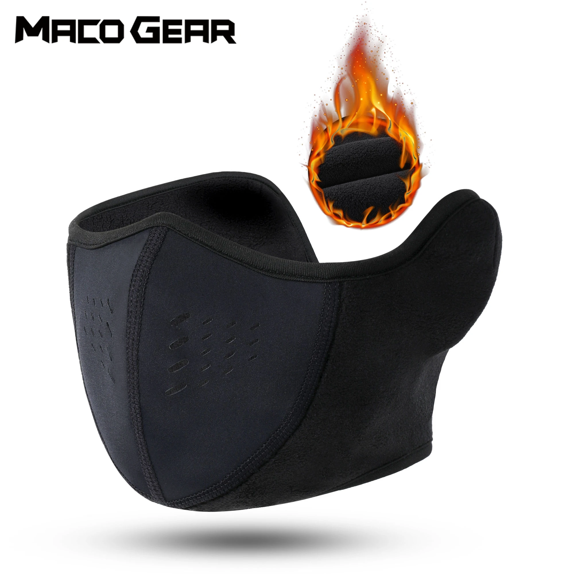 Winter Thermo Bandana Winddicht Ski Maske Halbe Gesichts Abdeckung Ohr Wärmer Outdoor Sport Radfahren Wandern Laufen Hals Gamasche Schal Männer Image