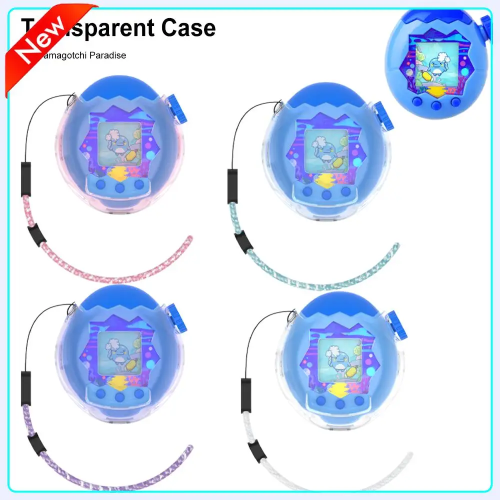 Schutzhülle mit Umhängeband, Hartschale, Schutzhülle, kratzfest, transparent, für Tamagotchi Paradise Digital Pet Image