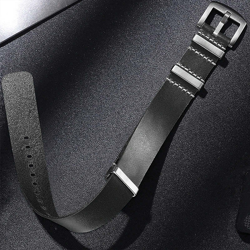 ADDIESDIVE Herren-Uhrenarmbänder aus allgemeinem Leder, 20 mm, Edelstahl-Schnalle, Uhrenarmband, Schwarz, Braun, Grün, Rot, Ersatzbänder