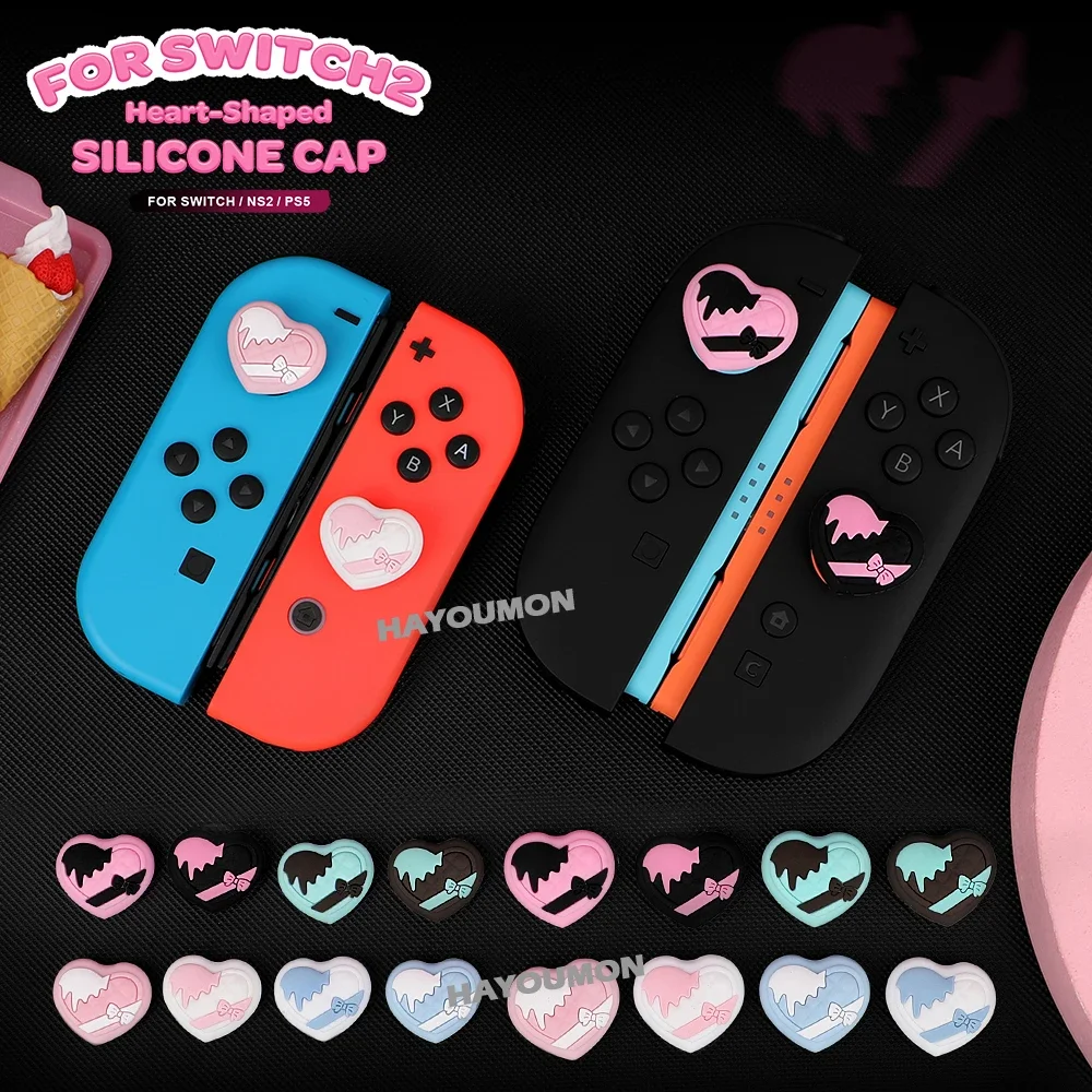 4 stücke Nette Weiche Silikon Joystick Kappen Daumen Griffe Abdeckung für Schalter 2 Controller Schutz Videospiel Zubehör Für Schalter