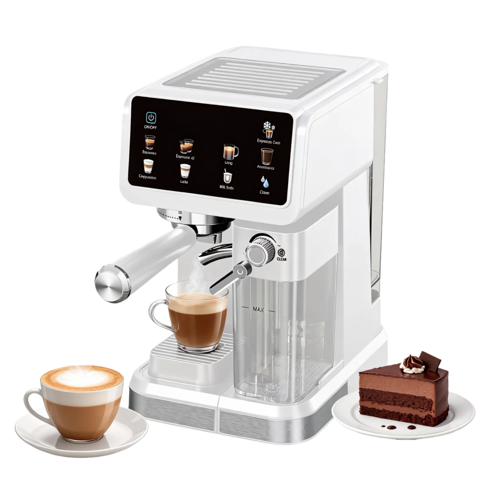20 Bar Espressomaschine mit Automatischem Milchaufschäumsystem, All-in-One Kaffeemaschine für Latte, Cappuccino & Cold Brew Image