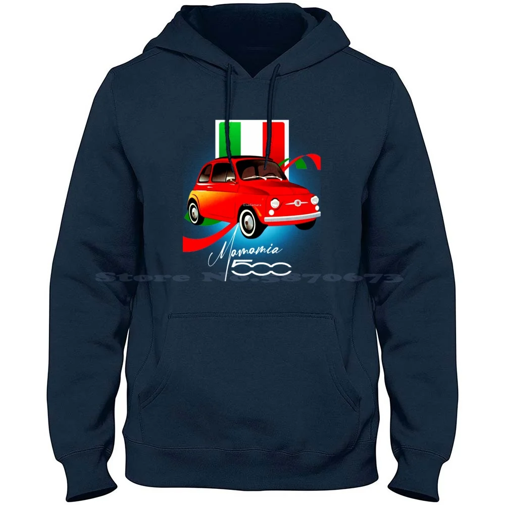 Fiat 500 rouge 100% sweat à capuche coton Fiat 500 italie italien Abarth voitures Vintage rétro classique voiture course rallye