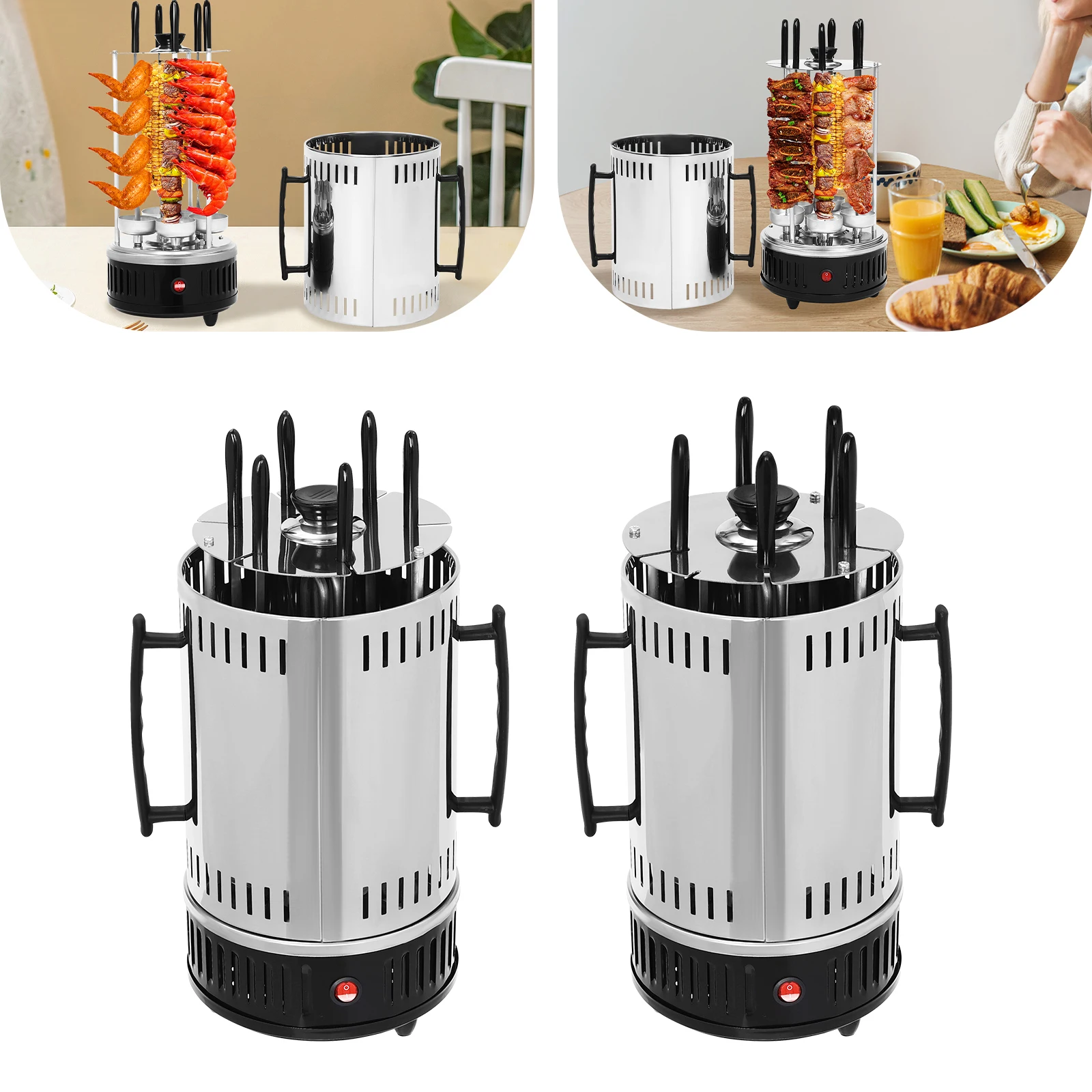 Sw-5/Sw-6 Elektrische rotierende Grillmaschine 1000 W vertikaler elektrischer Rotisserie-Grill für den Heimgebrauch, Grillen im Freien, Picknick Image