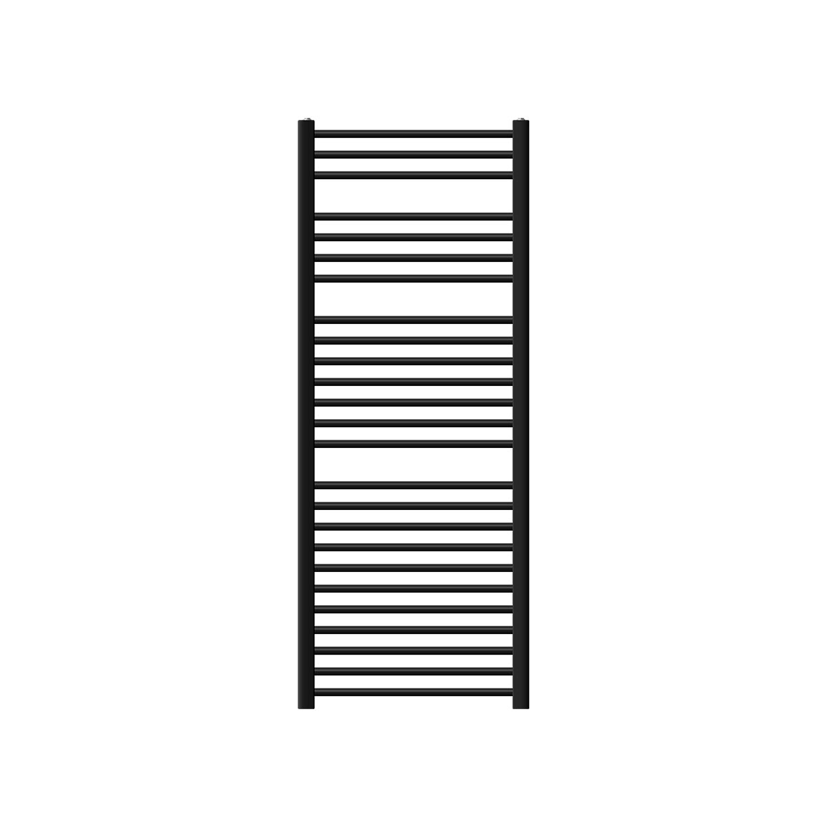 LuxeBath Elektro Badheizkörper Sahara 600x1500 Schwarz gebogen, Heizstab 1200W, Thermostat & Digitalanzeige Image