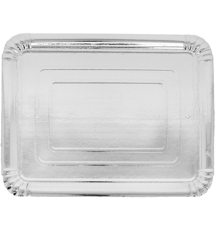 MONOUSO - Pappschale rechteckig Silber 25x34cm (100 Stück) Image