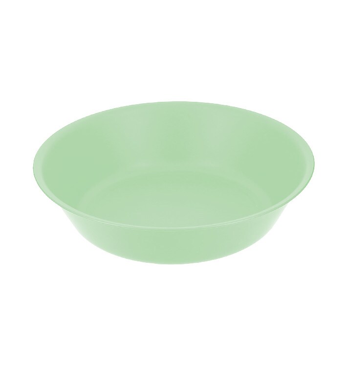 MONOUSO - Wiederverwendbare Plastikteller Tief PP-MF Grün Ø18cm (54 Stück) Image