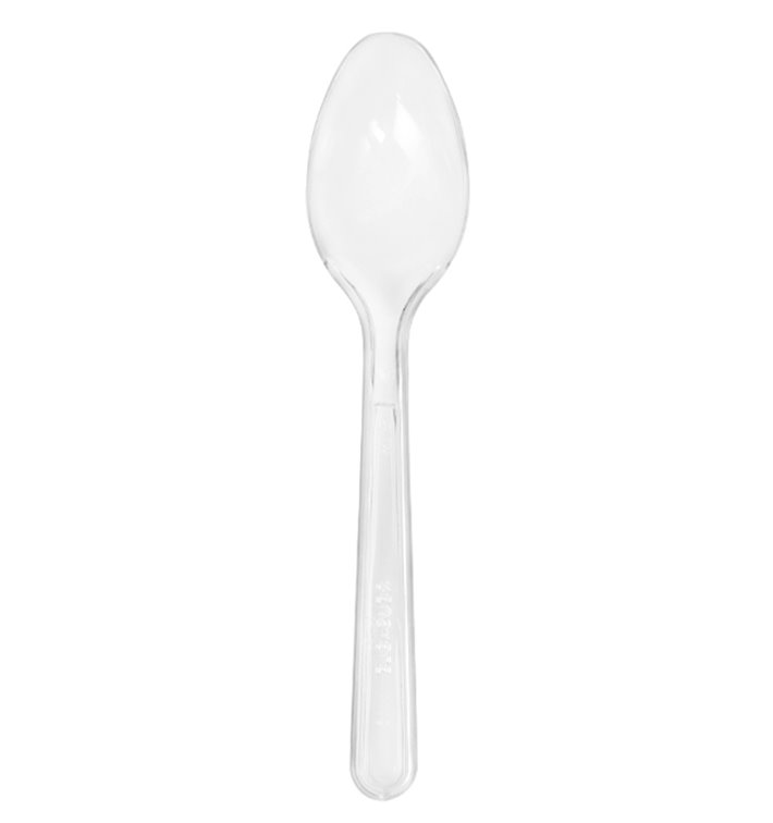MONOUSO - Kleiner Wiederverwendbarer Löffel aus PS Transparent 14,5cm (1.000 Stück) Image