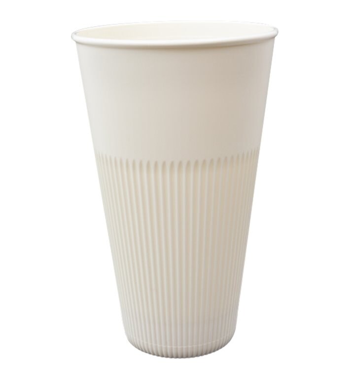 MONOUSO - Langlebiger Wiederverwendbarer Becher PP Creme 470ml Ø9,6cm (100 Stück) Image