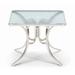 Red Barrel Studio® Hoffert Top Dining Height Table Glass/Metal in White | 28 H x 36 W x 36 D in | Outdoor Dining | Wayfair