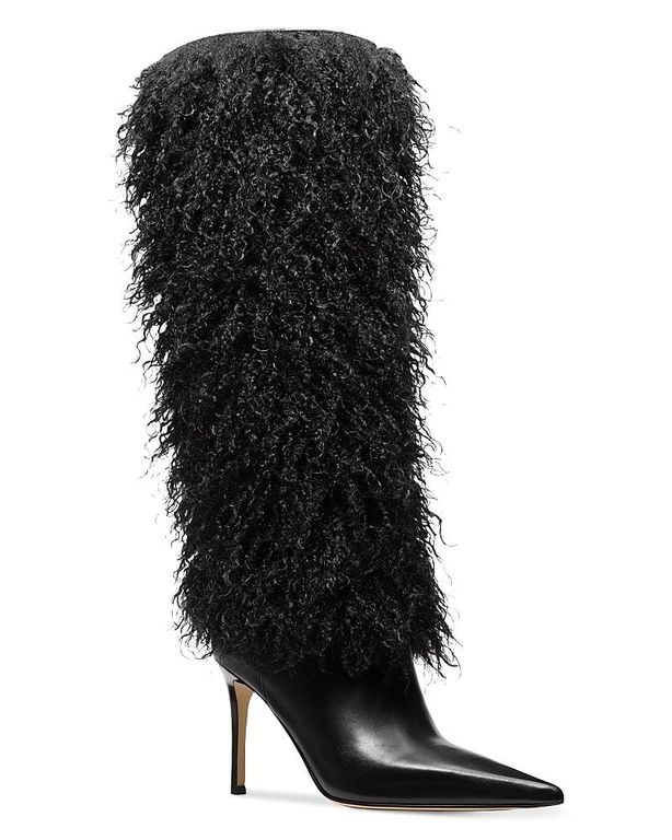 Michael Dawn Pointed Toe Heeled Booties - Black - Michael Kors Boots