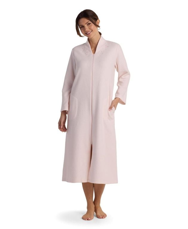 Zippered Robe - Pink - Miss Elaine Nightwear