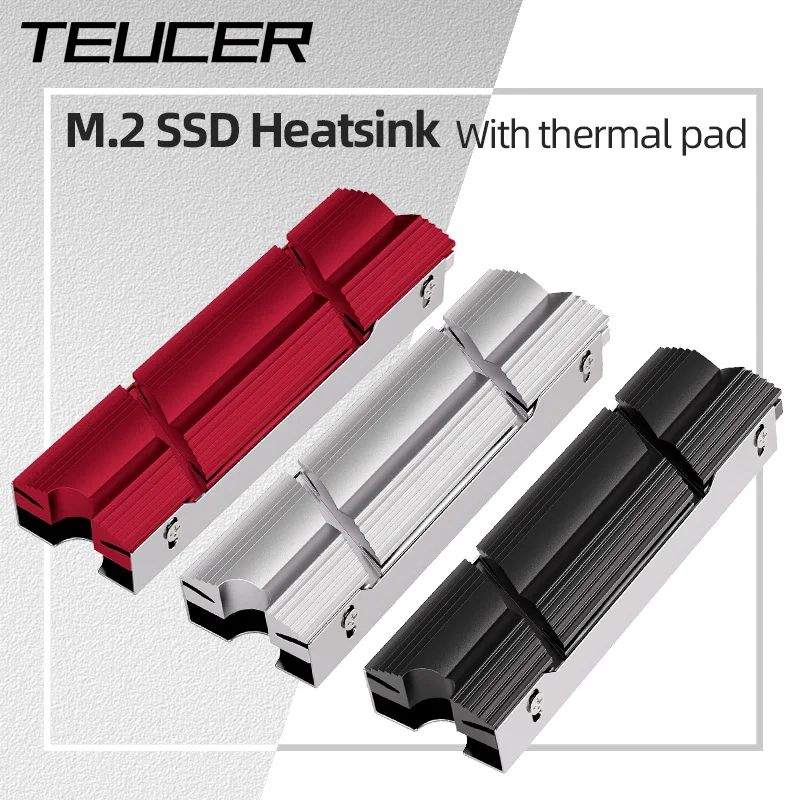 Teucer m.2 ssd nvme kühlkörper 2280 aluminium kühler mit thermischem kühl kissen festkörper antriebe kühl zubehör für pc ps5 Image
