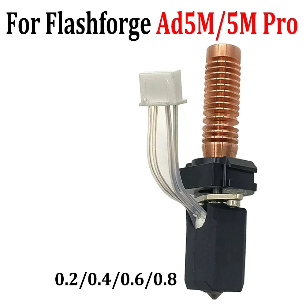 Für Flashforge Adventurer 5M / 5M Pro Upgrade Hotend Pinting Head 280 ℃ Keramik-Heizblock-Set AD5M, Hartstahldüse, heißes Ende Image