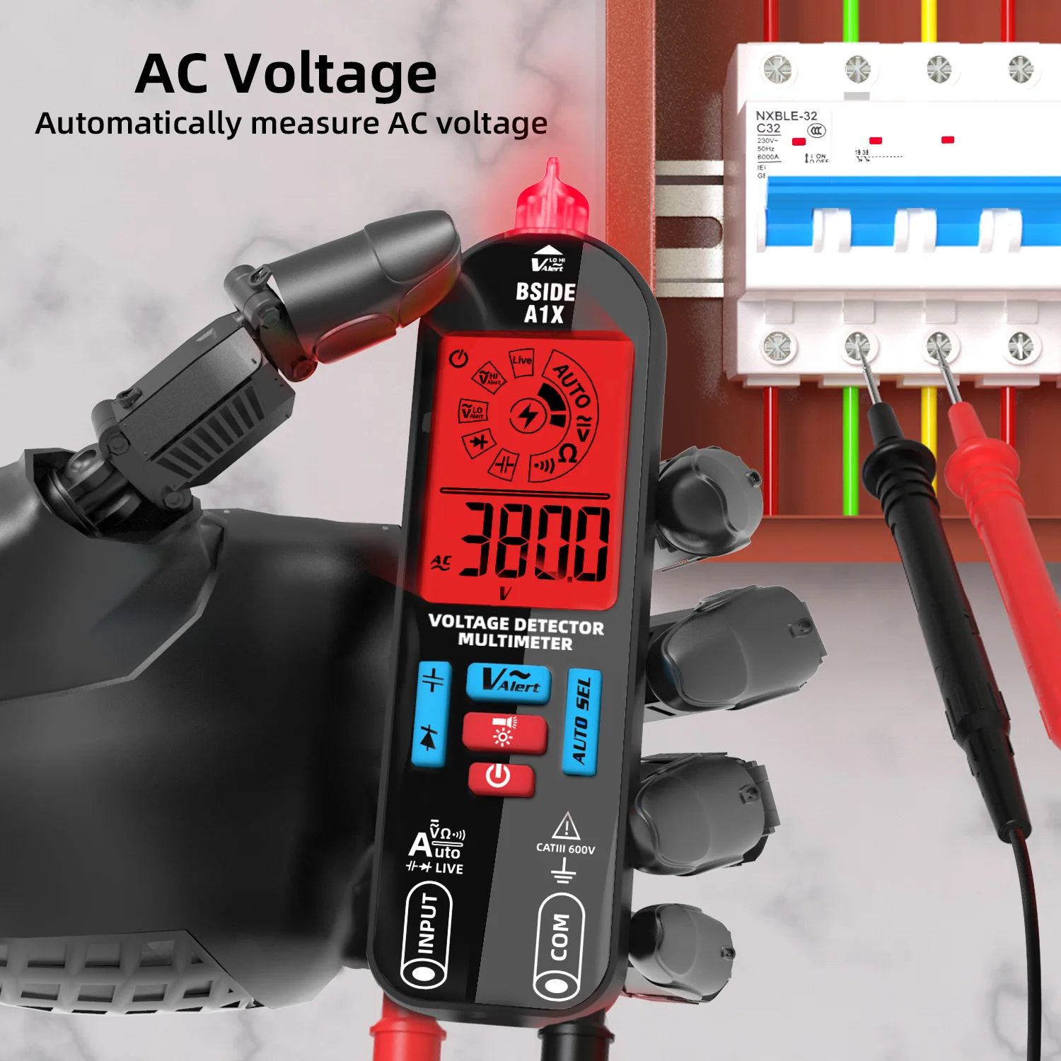 BSIDE Smart Digital Multimeter Wiederaufladbare Elektronische Tester AC DC Kontaktlose NCV Automatische Diode Kondensator Haltepunkt Meter Image