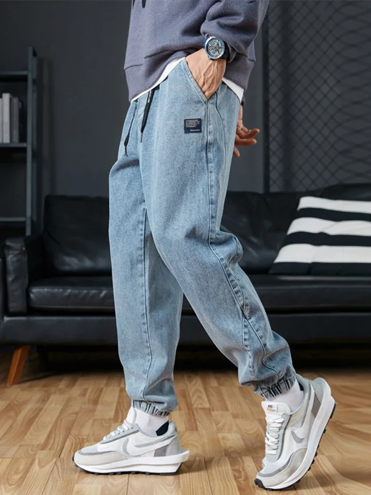 Große Größe Herren Jogger Jeans 6XL 7XL 8XL Streetwear Schwarz Blau Casual Denim Cargo Hosen Stretch Baumwolle Taper Jeans Baggy Hosen