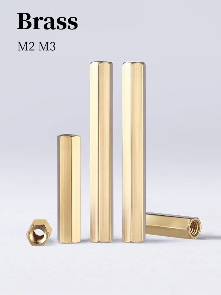 10/ 50/100 stücke M2 M3 Hex Buchse auf Buchse Messing Standoff Spacer Sechseckigen Stud Spacer Hohl Säulen Image