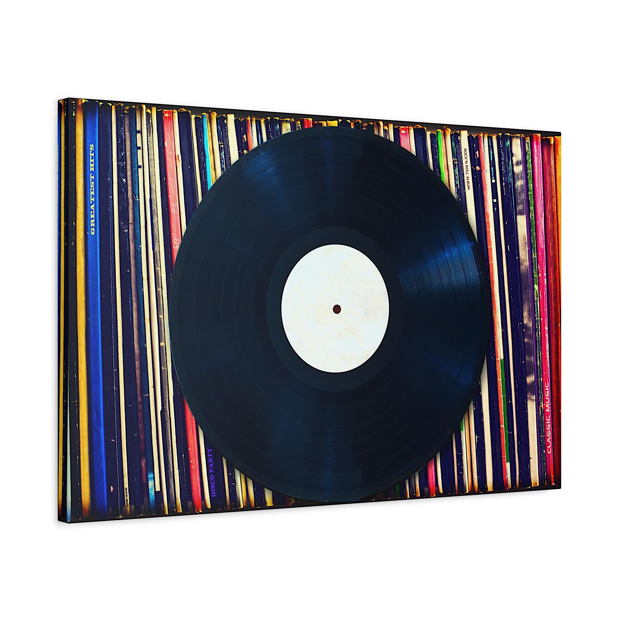 Arte murale musicale, arte murale con dischi in vinile, decorazioni musicali, copertine in vinile vintage, stampe su tela, collezione di album musical