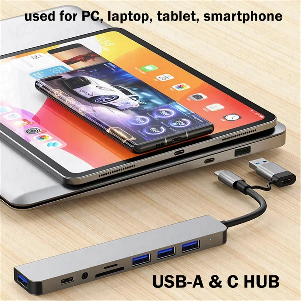 HUB USB 3.0 da 5 Gbps HUB USB C Docking station USB C Trasmissione ad alta velocità Adattatore OTG Splitter HUB TYPE-C per laptop Macbook