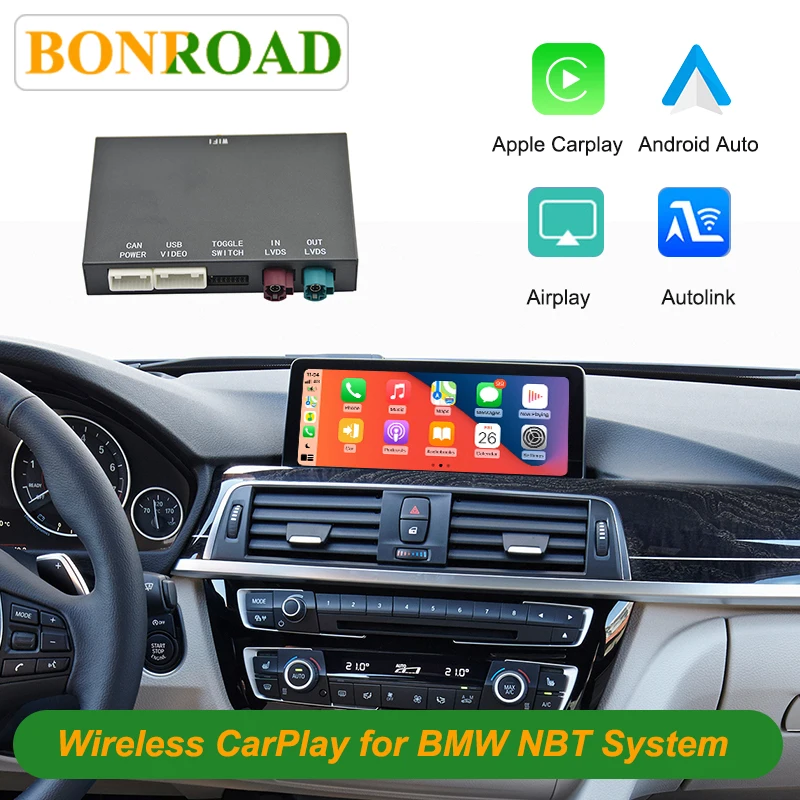 Bonroad Wireless CarPlay Decoder automatico Android per BMW NBT CIC EVO Sistema 1 2 3 4 5 7 Serie X1 X3 X4 X5 F20 F21 F30 F31 F10 F48