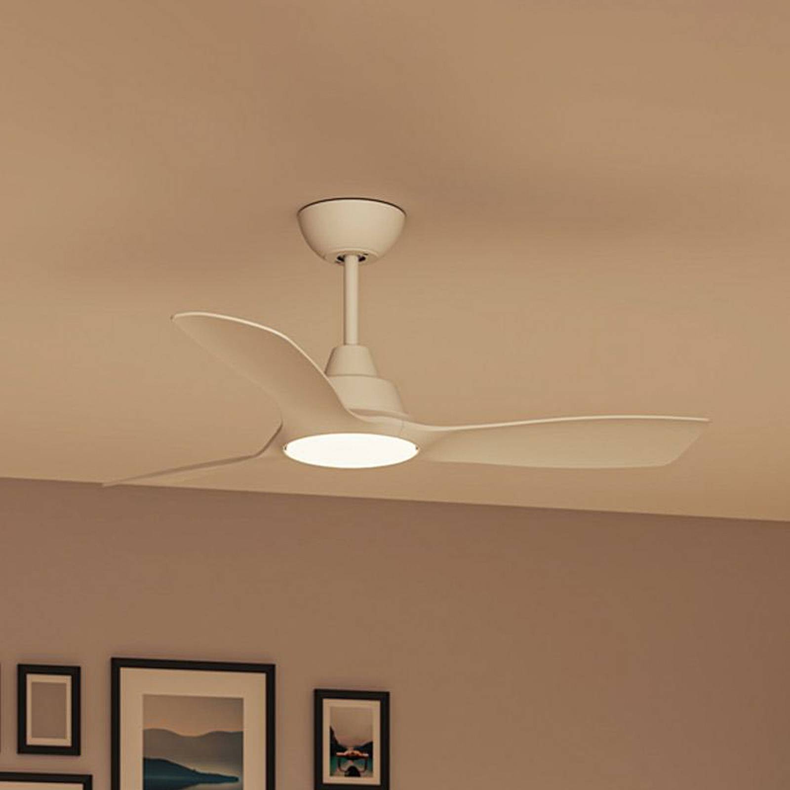 Philips LED-Deckenventilator Fix Blade Ø 132 cm, weiß, leise Blade, dimmbar, weiß / opal, für Wohn- / Esszimmer, Kunststoff, Modern