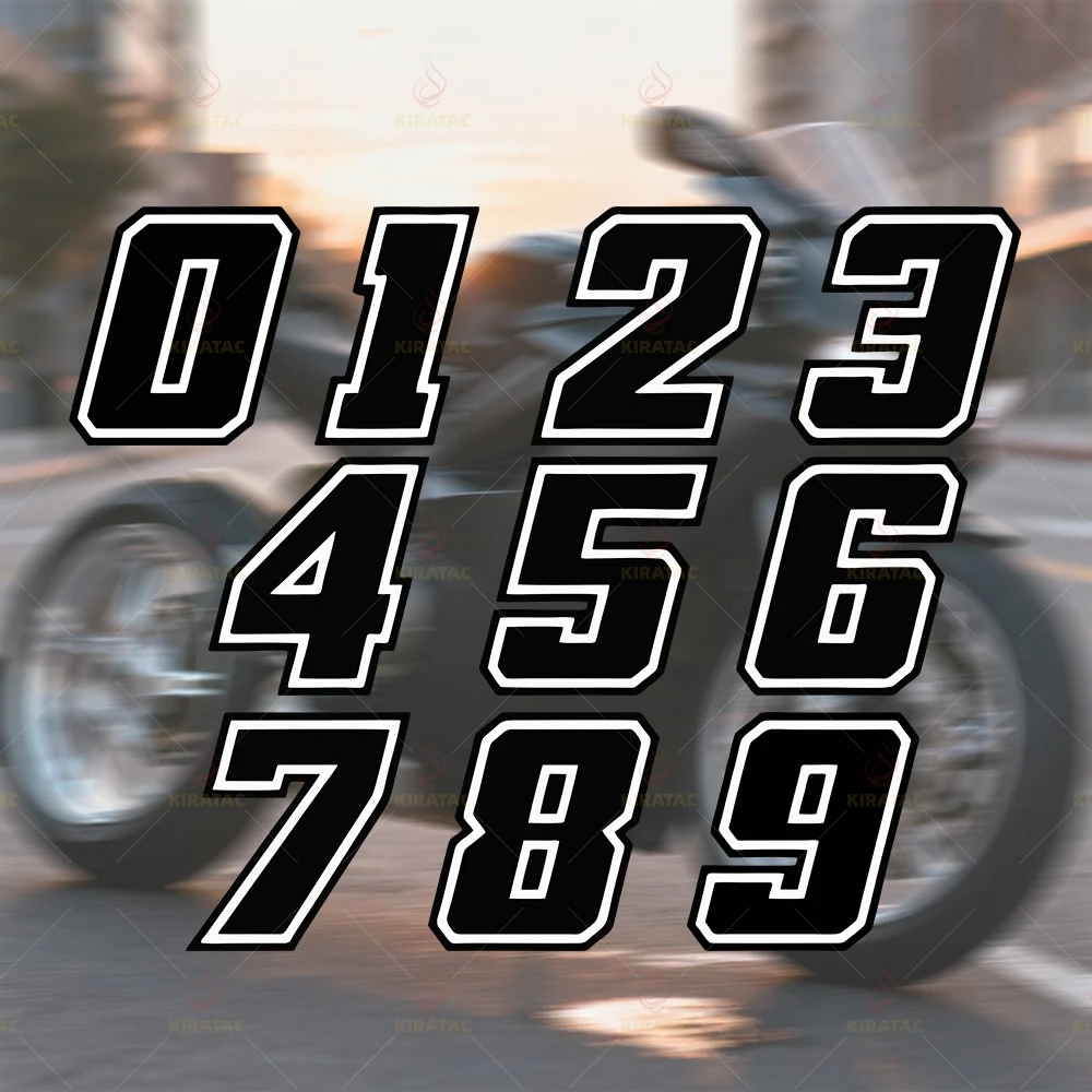 Autocollants noirs numéro de moto 0-9, 1 pièce, imperméables pour réservoir de carburant avant, carénage, garde-boue, carrosserie de voiture, Scooter, autocollants universels en vinyle