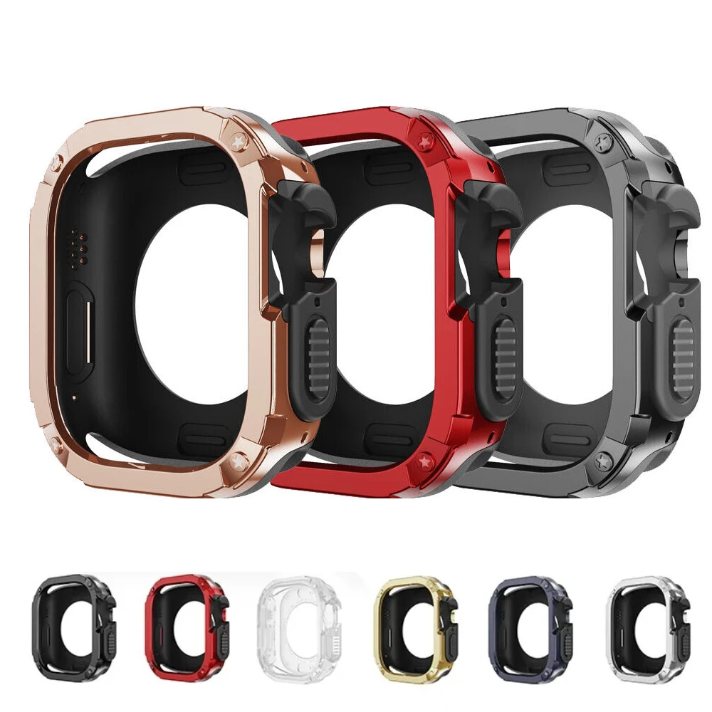 Hollow Armor Case für Apple Watch Cover 40 41 44 45 49 42 46 mm TPU + PC ohne Displayschutzfolie für iWatch 11 10 9 8 7 6 5 SE Ultra Image