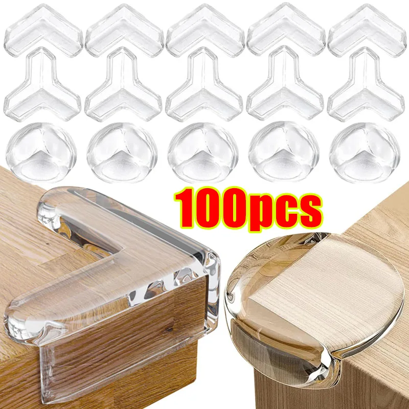 Baby Sicherheit Silikon Kinder Proofing Kantenschutz Weiche Transparente Kinder Anti Kollision Tisch Ecke Kantenschutz Abdeckung Image