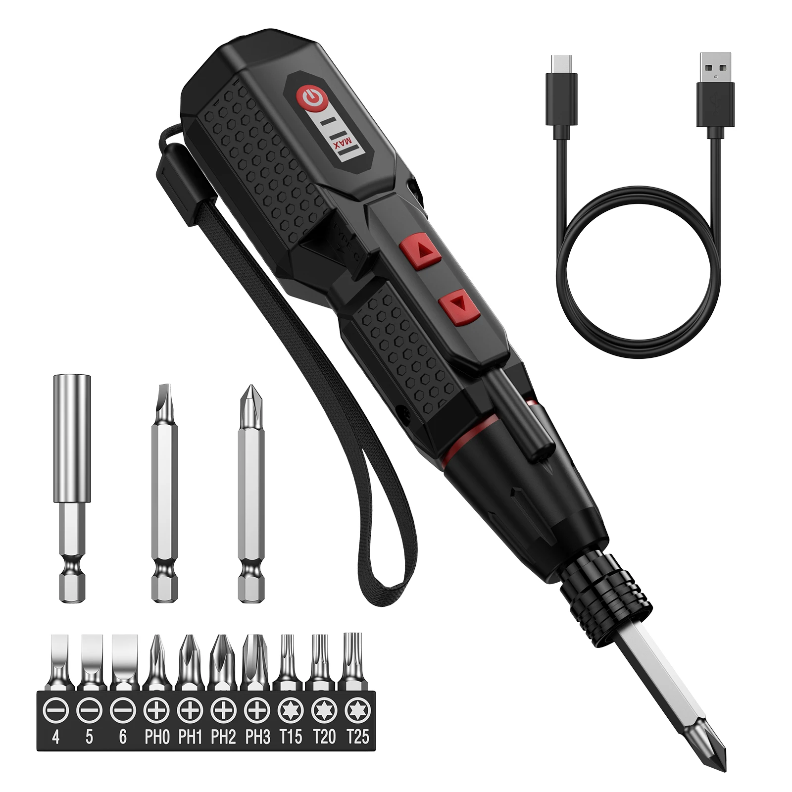 4,2 V elektrischer Akkuschrauber, wiederaufladbares Schraubendreher-Set mit 13 Präzisionsbits für die Telefonreparatur, Heimwerkerarbeiten, Heimgebrauch Image