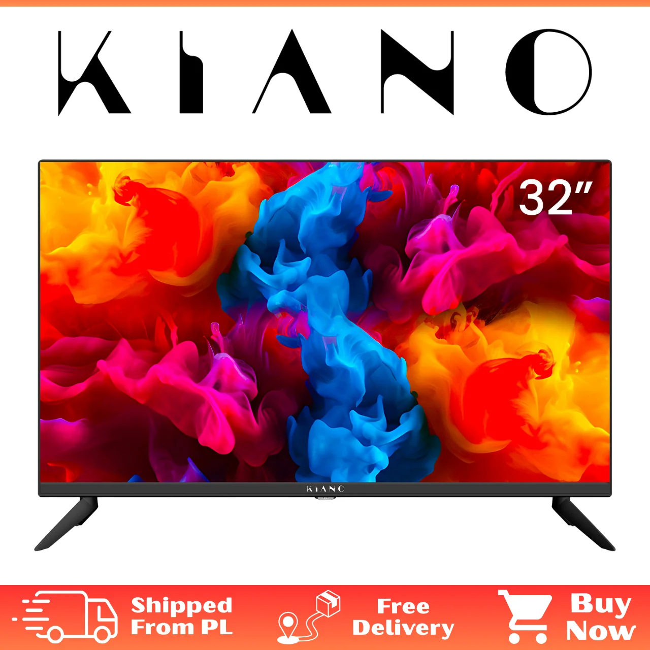 LED-TV Kiano SlimTV 32HD Ready HDMI USB PVR-Recorder HD-Bild Image