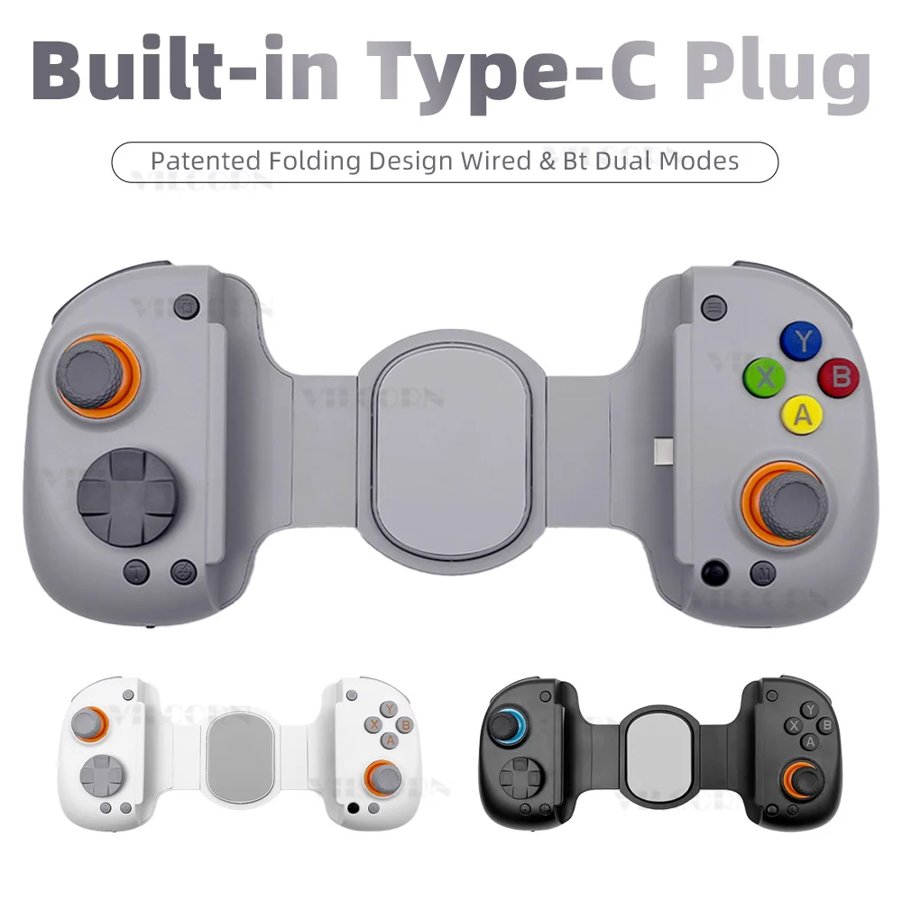 【Typ-C Wired/BT】Handy-Controller für iPhone/Android, kabelloser Gaming-Controller für PS-Fernbedienung, Turbo, Makrotasten Image
