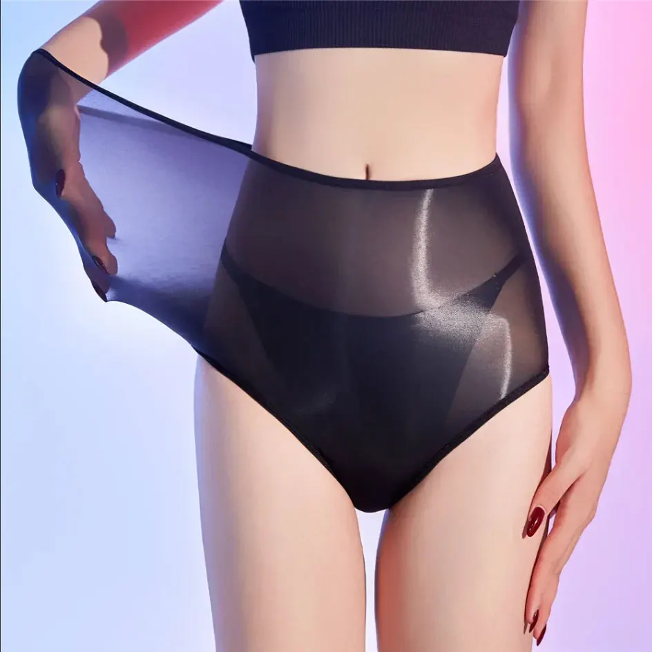 Sexy Unisex-Boxershorts, ölglänzend, durchsichtig, hochelastisch, sicher, kurz, glatte Unterseite, glänzende, ultradünne Unterwäsche, schlanker Körper Image