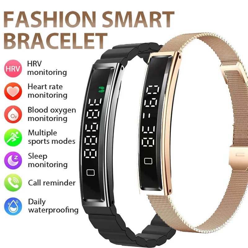 Frauen Smart Armband Mit Herz Rate Monitor Aktivität Fitness Tracker Sport Armband Wasserdichte Intelligente Uhr Männer Smartband Image