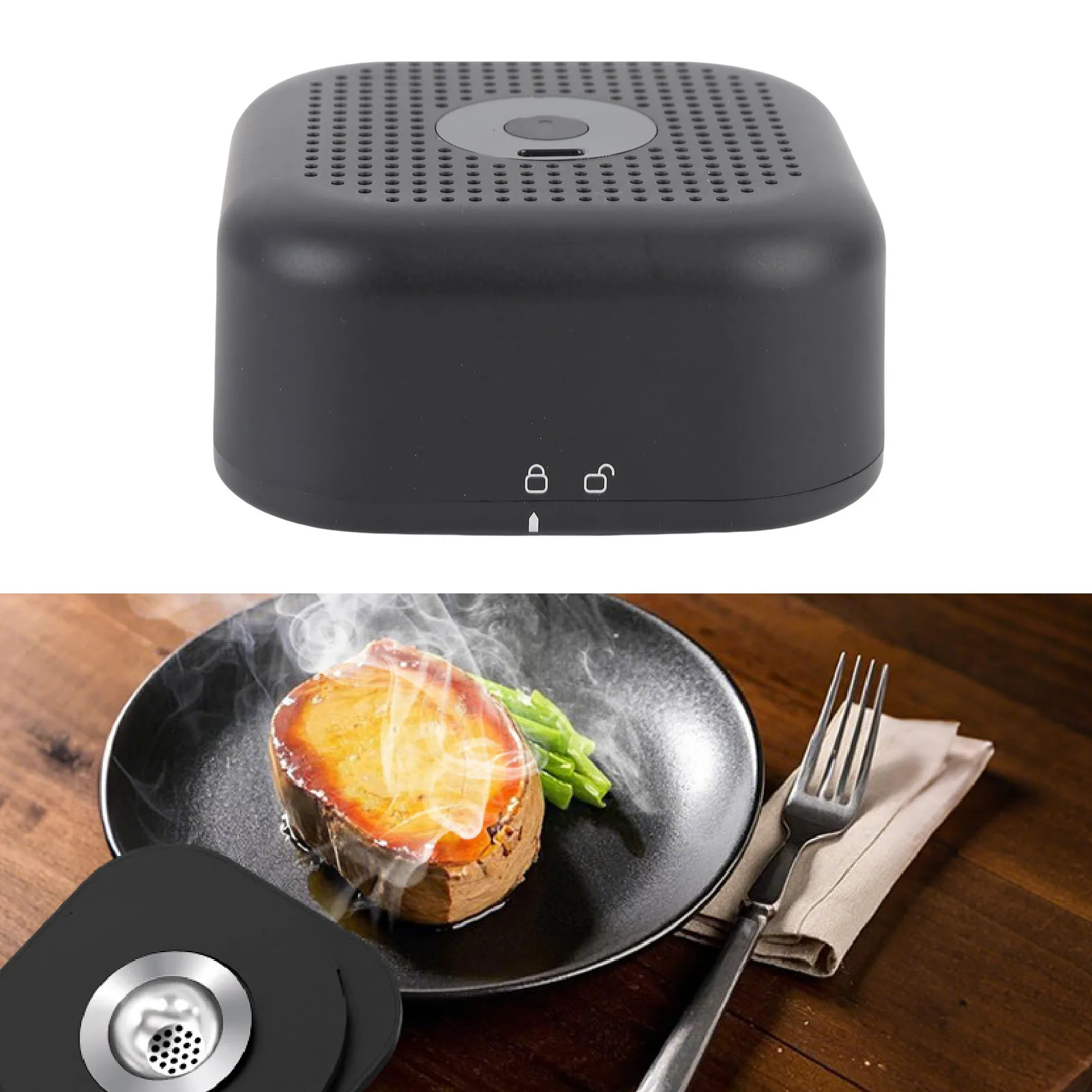 Elektrischer Cocktail-Räucher, vielseitig einsetzbar, kompakt, sicher, benutzerfreundlich, 800 mAh, wiederaufladbares elektrisches Whisky-Räucher-Set für die Hausbar Image