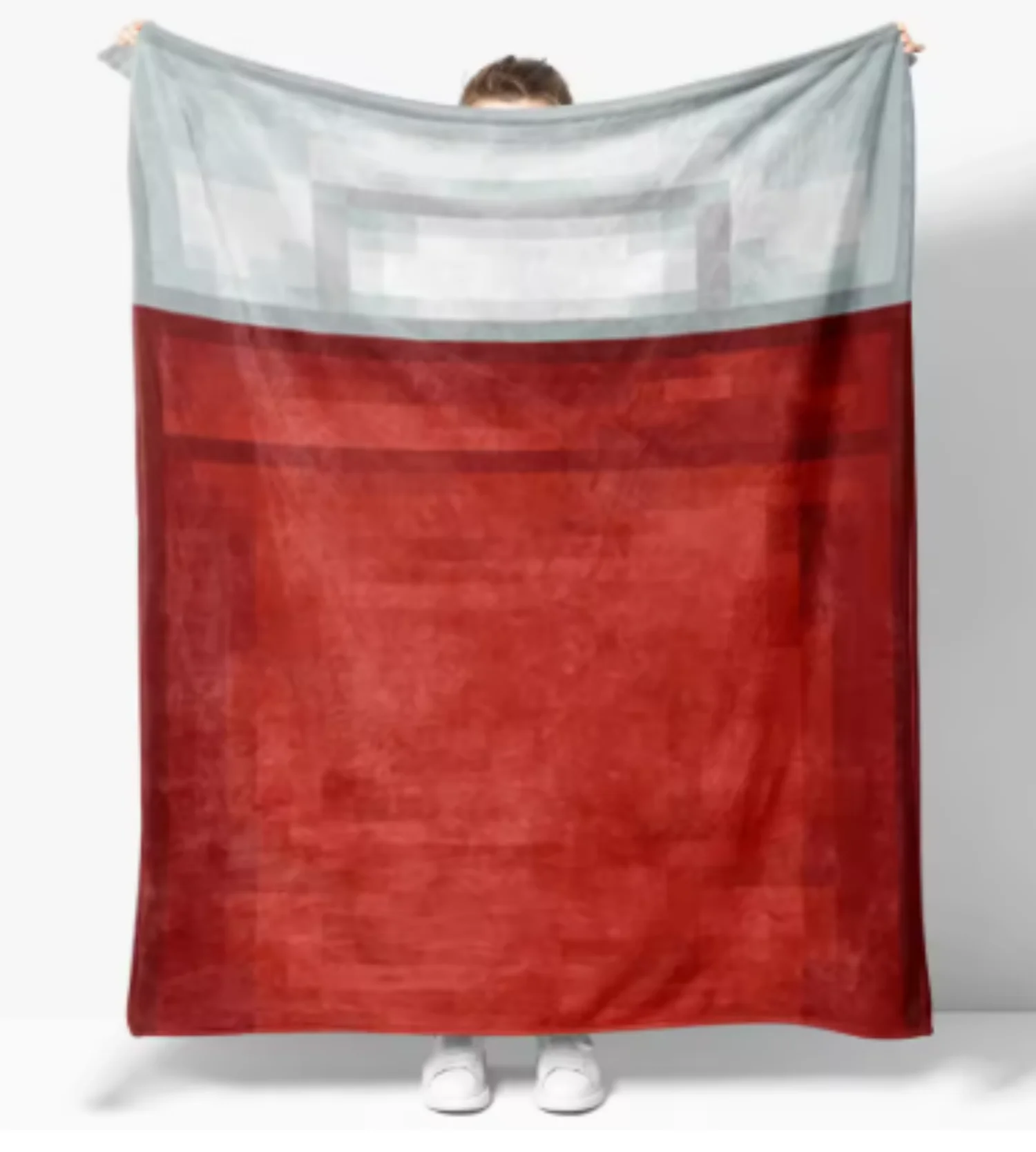 1 x Original-Flanell-Überwurfdecke im Bettstil, Dekor, Pixelblock, kreative Decken, gemütlich, weich, leicht, für Couch, Sofa Image