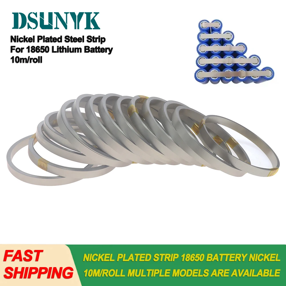 10 m/Rolle 18650 Li-Ionen-Akku, vernickelter Streifenverbinder, 0,1 mm, 0,12 mm, 0,15 mm, 0,2 mm Battrey-Stecker, Punktschweißstahlgürtel Image