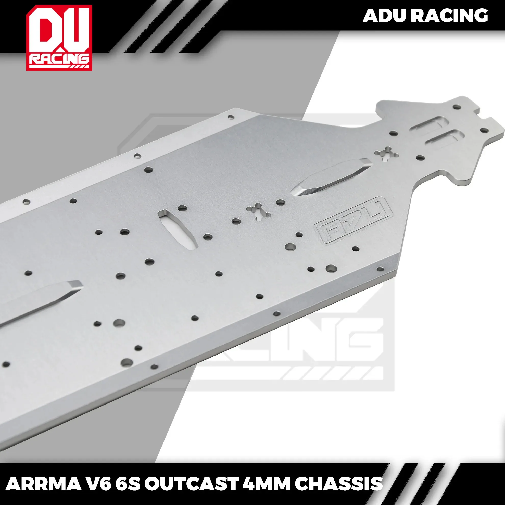 ADU RACING 7075-T6 AL 4mm-Chassis FÜR ARRMA 6S TYPHON RTR TLR und 6s Outcast v5 exb v6 Image
