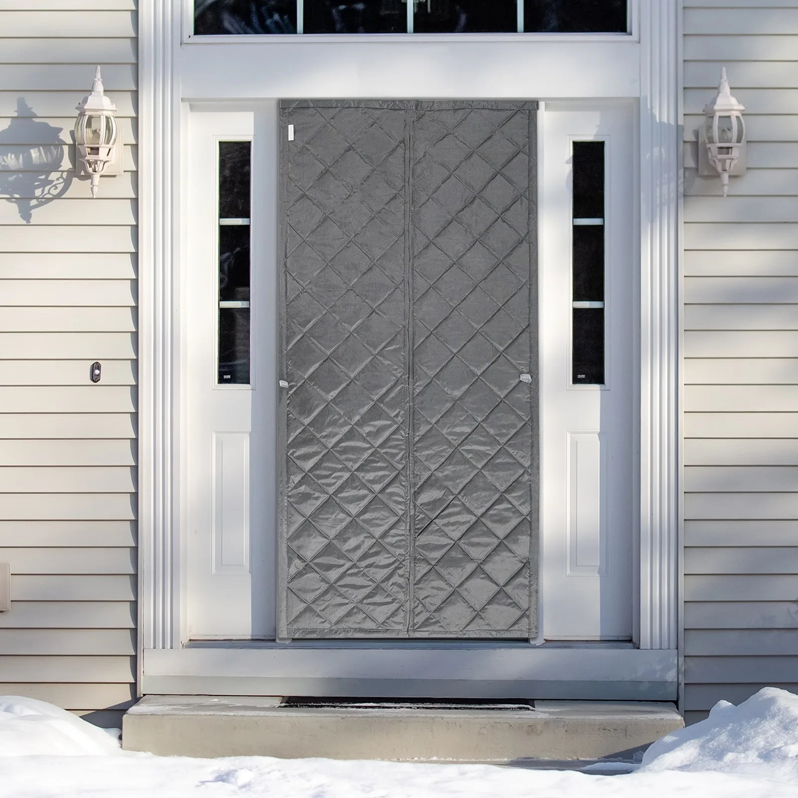 Hochwertiger isolierter Türvorhang, schalldichter Magnetverschluss, einfache Installation, energiesparend, für Heimbüro und Hotels Image