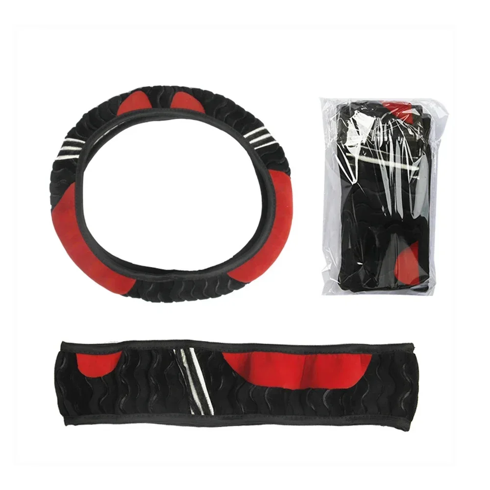 NEUE Plüsch Auto Lenkrad Abdeckung Kleines Monster 38 cm Elastische Warme Anti-slip Rad Abdeckung Auto Styling Auto zubehör für Frauen Image