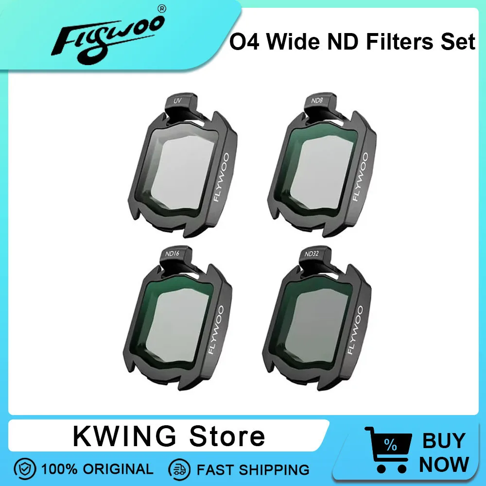 FLYWOO O4 Wide ND Filter Kit für DJI O4 Air Unit UV/ND4/ND8/ND16 für Drone Fotografie Anti-Glare Kamera Objektiv Filter Set Image