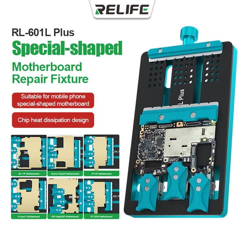 RELIFE RL-601L PLUS Universal Doppel-slot Motherboard Leuchte Telefon IC Chip BGA PCB Motherboard Jig Board Halter Reparatur werkzeuge Image