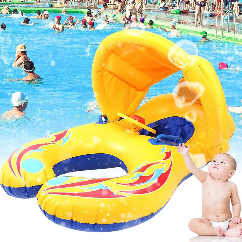 Aufblasbare Schwimm ringe Kind Kinder Baby Mutter Sicherheit Schwimmbad Ring Kinder Wasserspiel Spiele Sitz Float Boot Sommer trainer