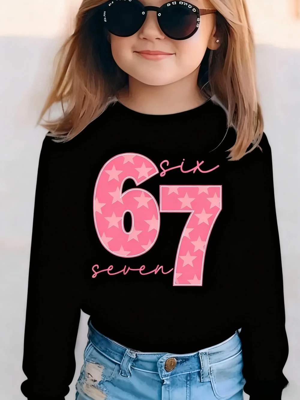 Meme 67 T-Shirt für Kinder, lustiger Digitaldruck, Herbst, langärmelig, lockere, bequeme Oberteile, Streetwear, Y2k-Kinderkleidung Image